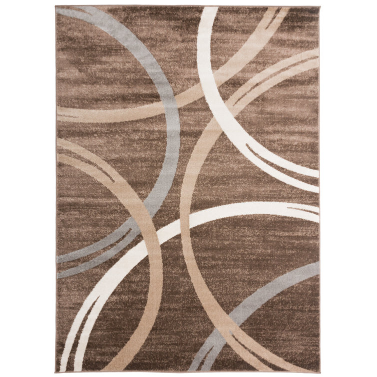 Ebern Designs Devonshire Abstract Brown/Gray/Cream Area Rug & Reviews